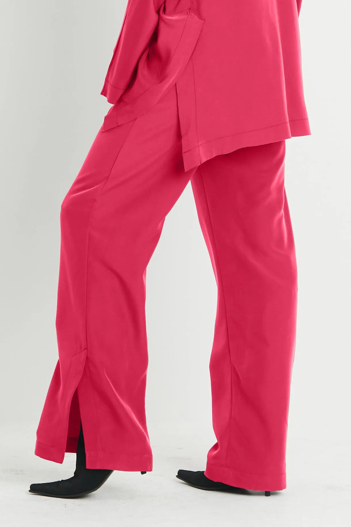 Peachskin Side Slit Pants